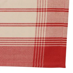 3 torchons campagne rouges en coton