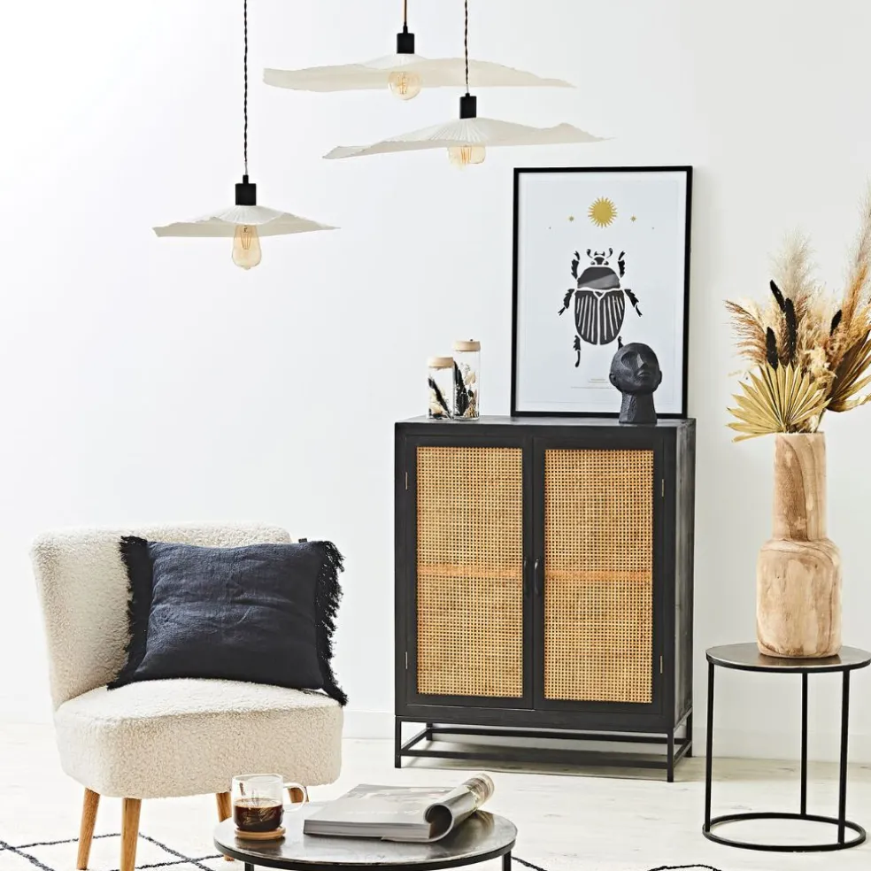 Abat-jour blanc beige d78cm - Louise