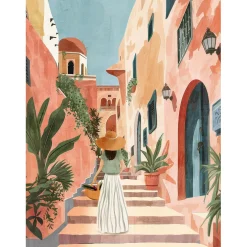 Affiche femme ruelle 30x40cm