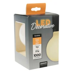 Ampoule led filament opaline globe - 9 w. 1000 lm. e27. g95.