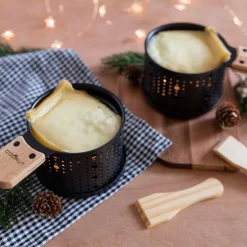 Appareil à raclette noir à la bougie pour 2