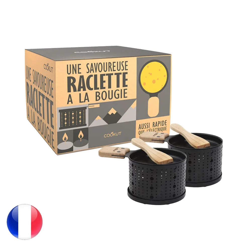Appareil à raclette noir à la bougie pour 2