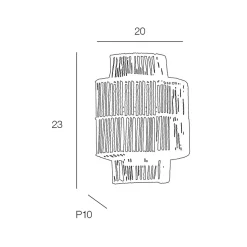 Applique en corde tressée naturel h23cm - Cancun