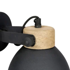 Applique en fer et manguier d17cm noir mat - lowri