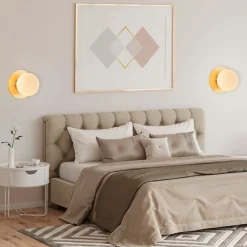 Applique en metal doré et verre laiton d18cm blanc - Manor