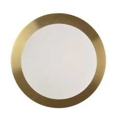 Applique en metal doré et verre laiton d18cm blanc - Manor