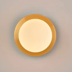 Applique en metal doré et verre laiton d18cm blanc - Manor