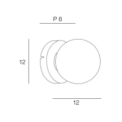 Applique en metal et verre h12cm alu brosse - seventy