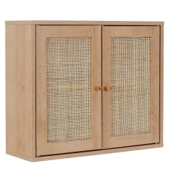 Armoire murale 2 portes bois et cannage 60xh50cm - Baia