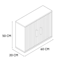 Armoire murale 2 portes en bois 60xh50cm - Kara