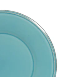 Assiette à dessert en faïence turquoise d23.5cm - constance