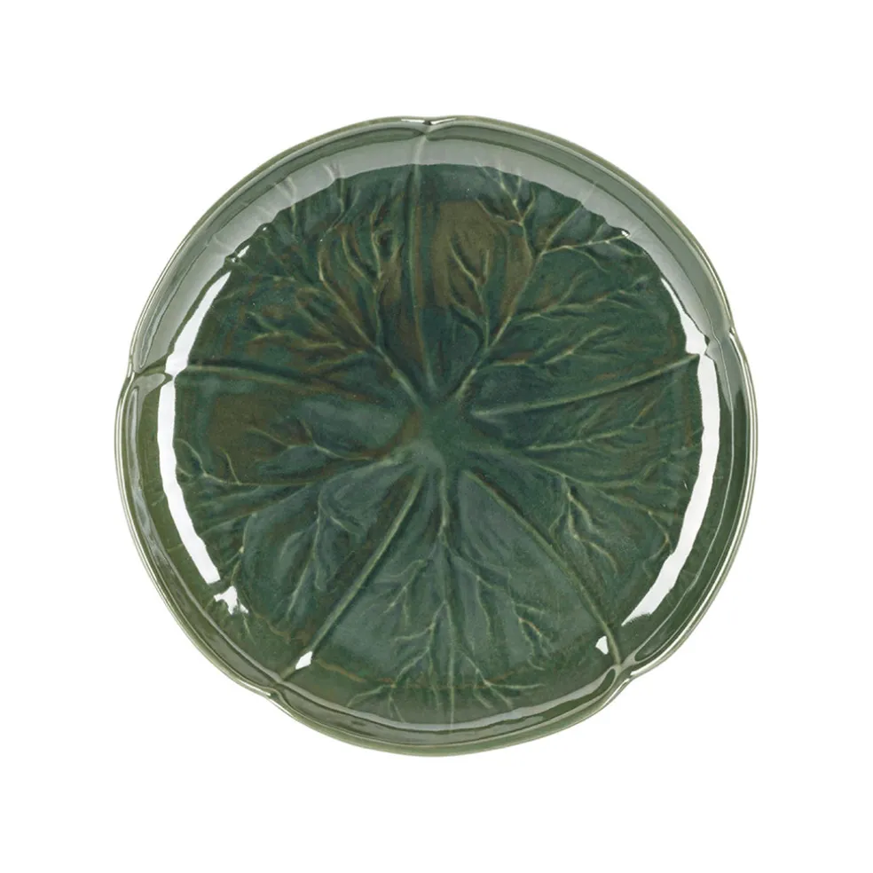 Assiette à dessert chou en grès vert d21cm