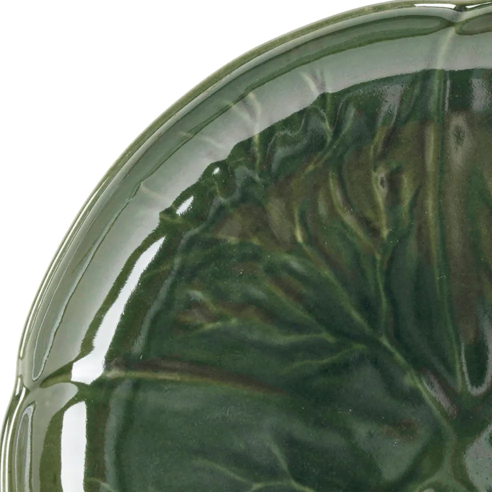 Assiette à dessert chou en grès vert d21cm