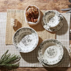 Assiette à dessert en faïence gris d20cm - clothilde