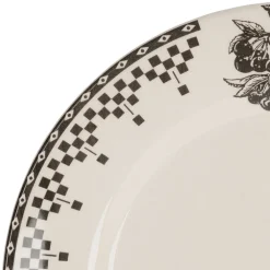 Assiette à dessert en faïence anthracite d22.5cm - Damier