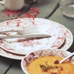 Assiette à dessert en faience bordeaux d20cm - clothilde