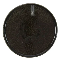 Assiette à dessert en grès noir d20.5cm