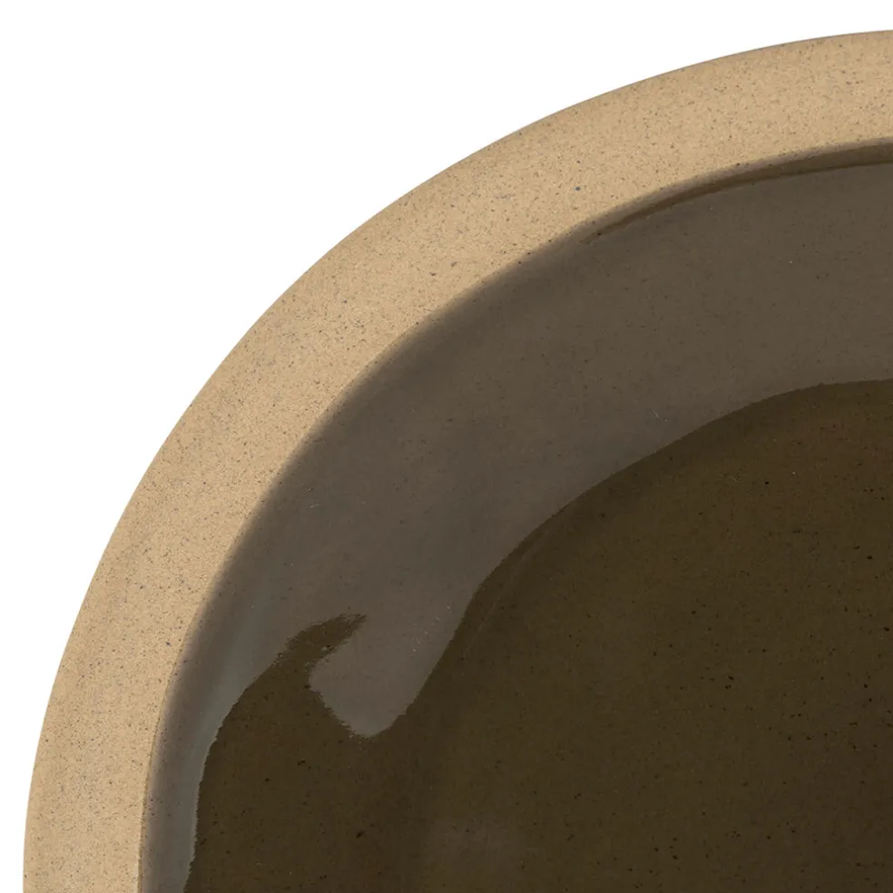 Assiette à dessert en grès kaki d21.5cm - Jade