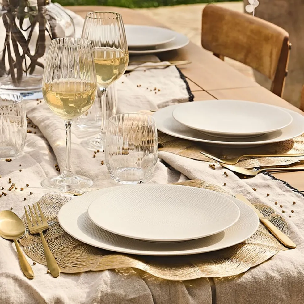 Assiette à dessert en grès crème d20.5cm - Vesuvio