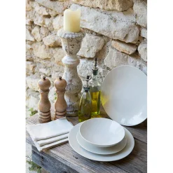 Assiette à dessert en grès crème d20.5cm - Vesuvio