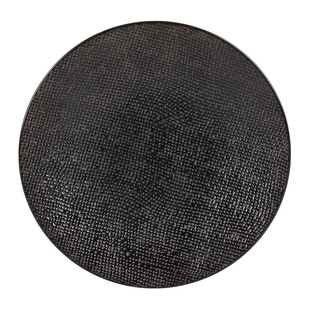 Assiette à dessert en grès noir d20.5cm - Vesuvio