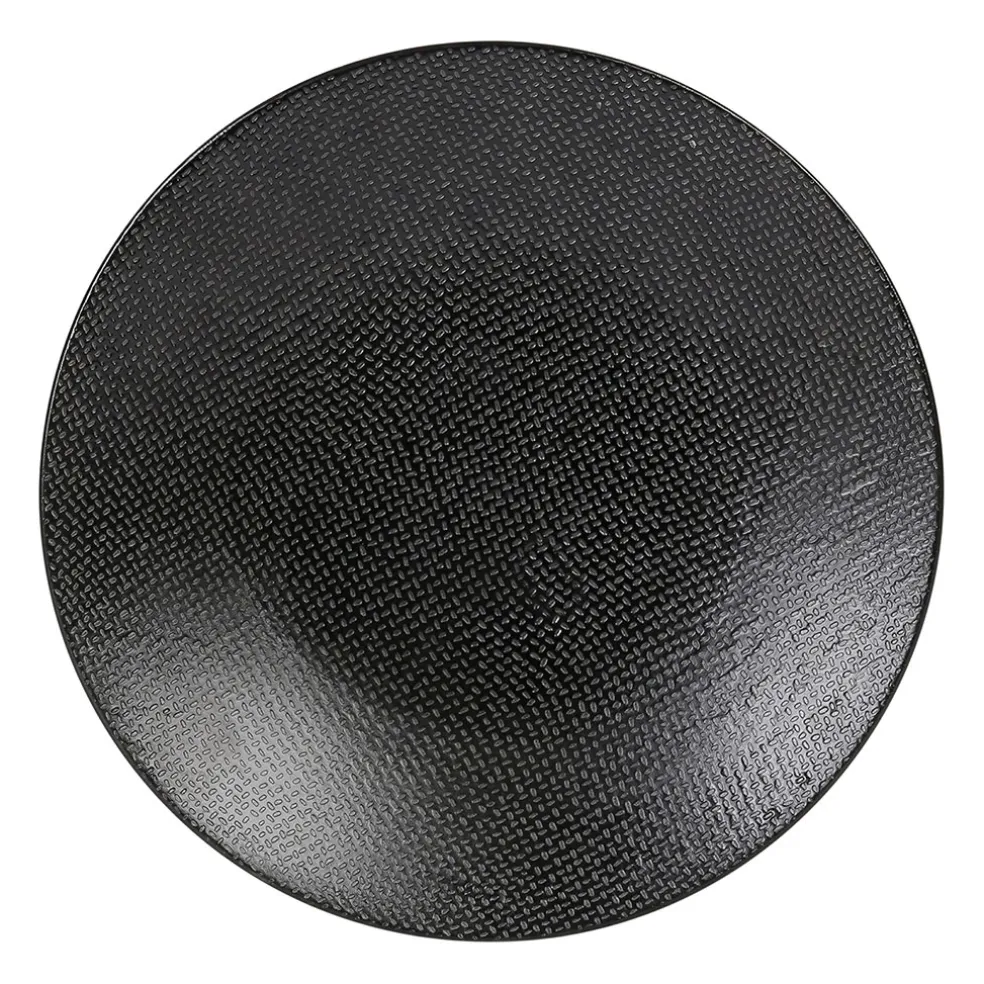 Assiette à dessert en grès noir d20.5cm - Vesuvio