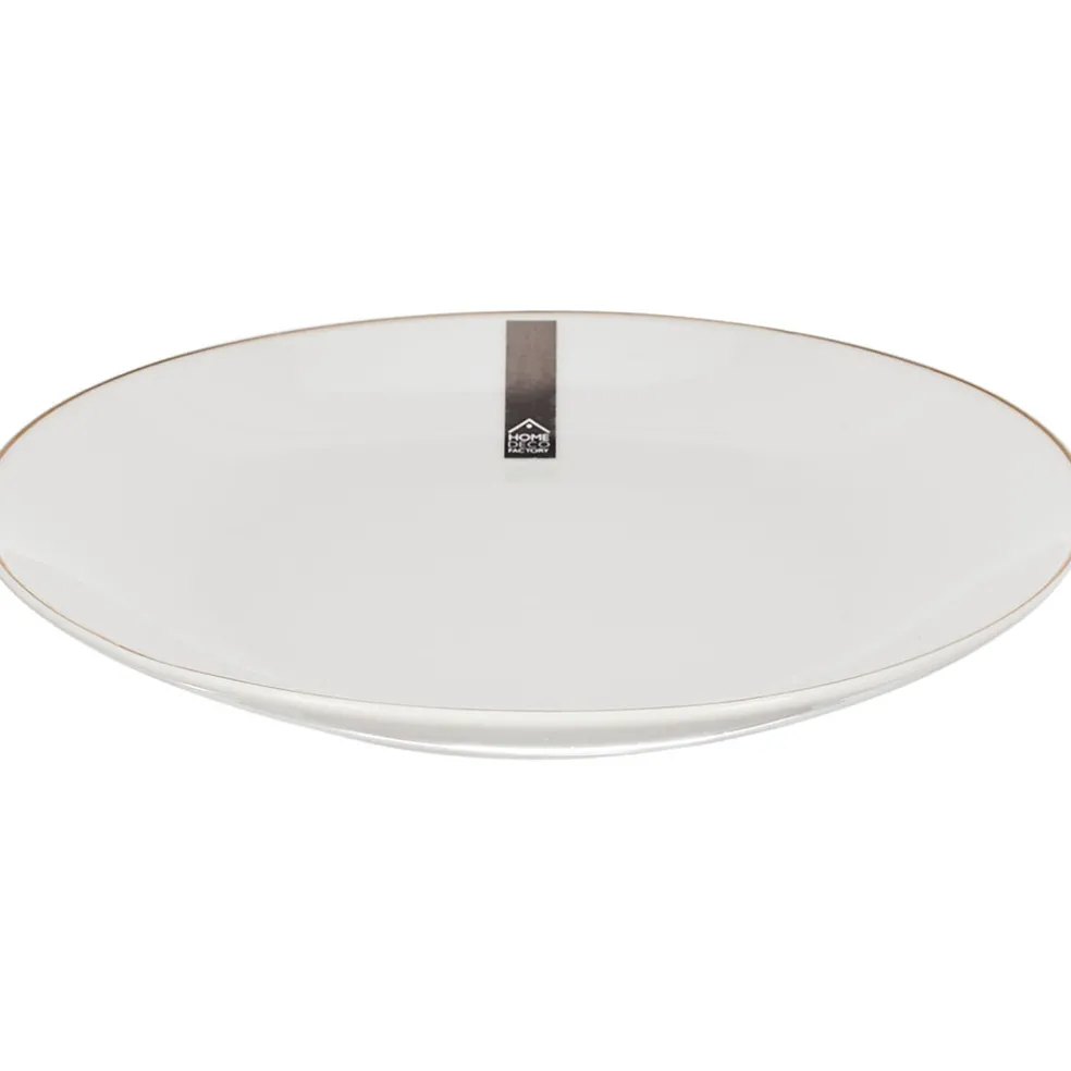 Assiette à dessert en porcelaine lisere doré d20cm