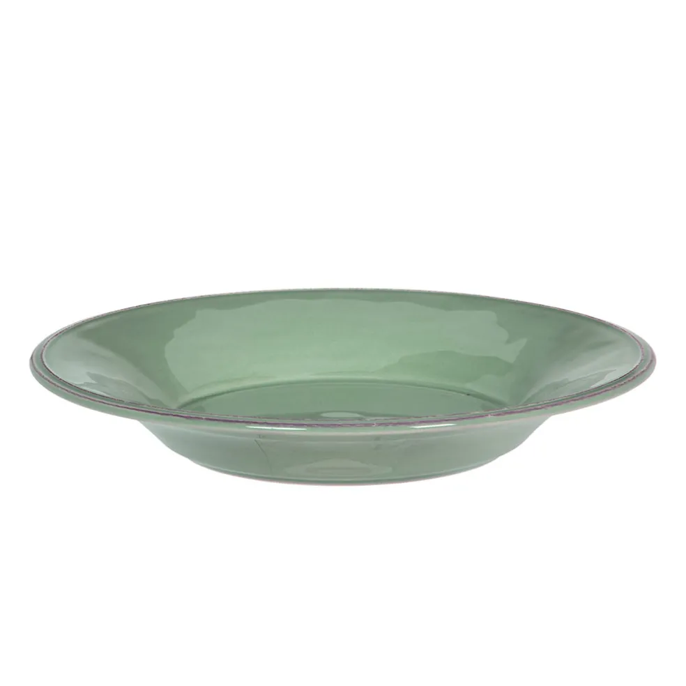 Assiette à pâtes en faïence sauge d27cm - constance