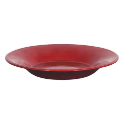 Assiette à pâtes en faïence rouge d27cm - constance