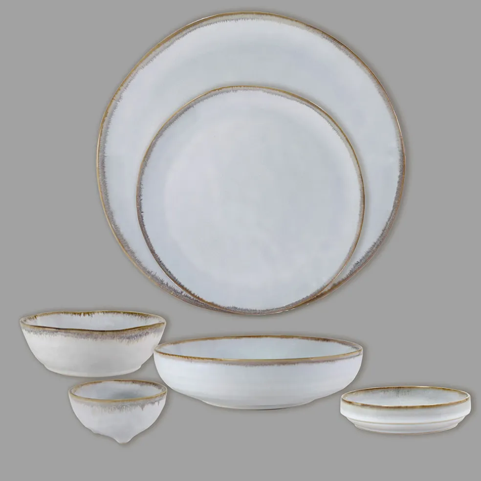 Assiette a dessert en grès nacré d20cm - Nori