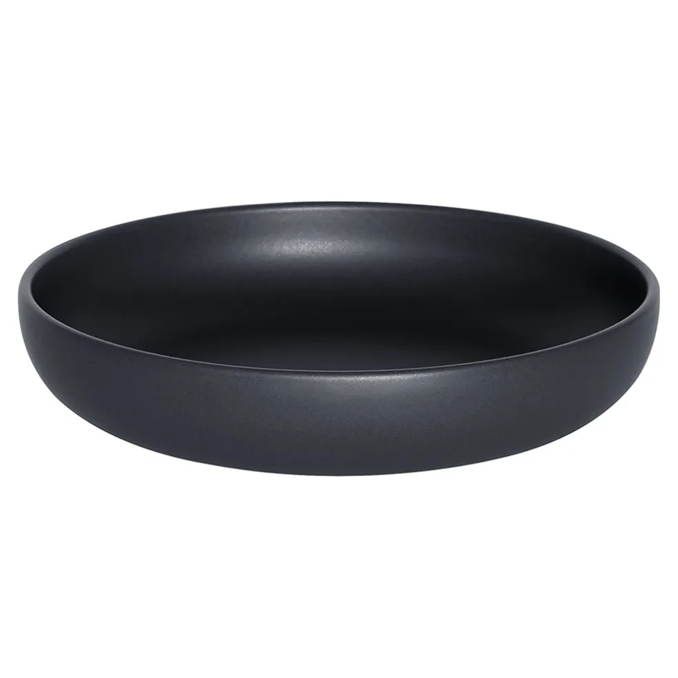 Assiette calotte en gres noir d22cm - Uno