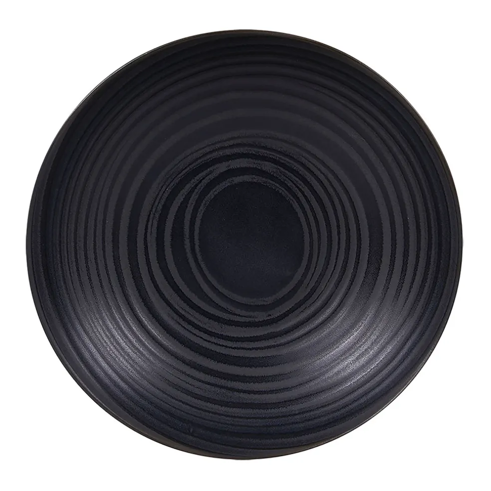 Assiette calotte en grès noir d22cm - moon