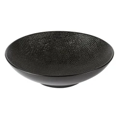 Assiette calotte en grès noir d19cm - vesuvio
