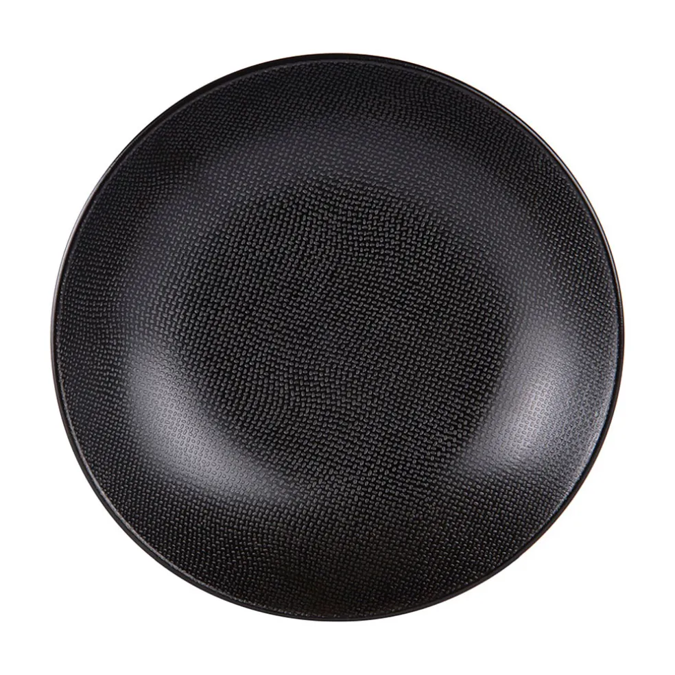 Assiette calotte en grès noir d25cm - Vesuvio