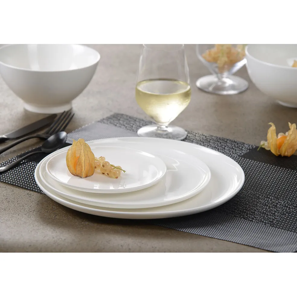 Assiette calotte en porcelaine blanc d21.5cm - selena