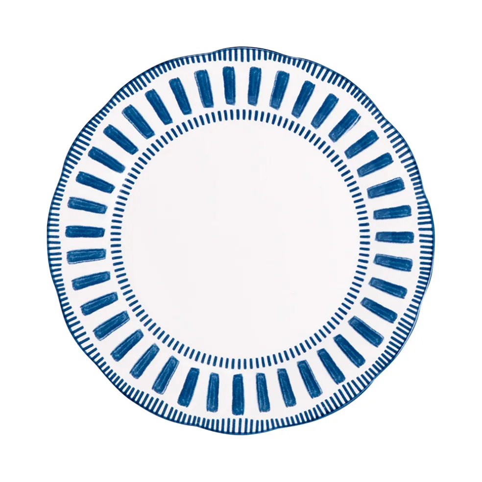 Assiette calotte en porcelaine bleu d22cm - Napoli