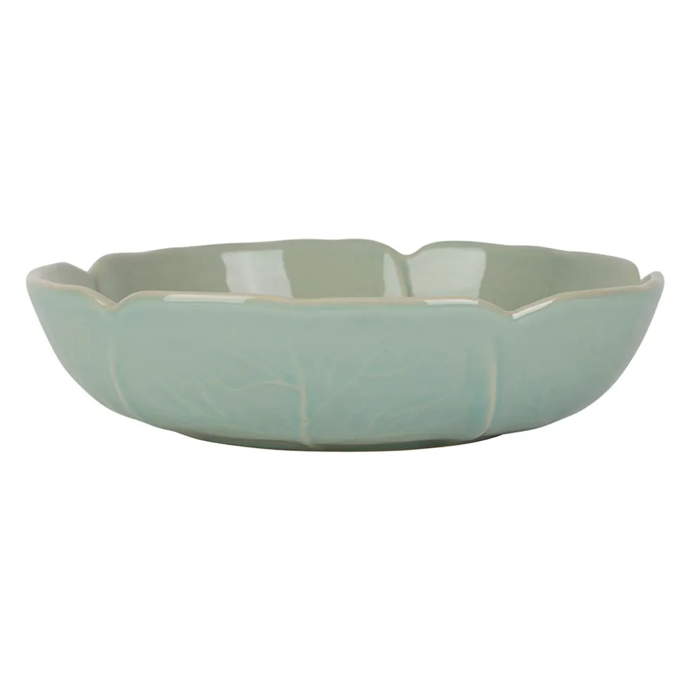 Assiette creuse chou en grès lichen d20cm