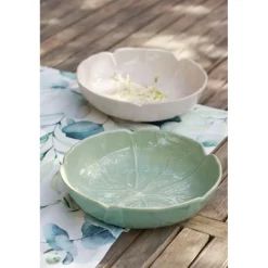 Assiette creuse chou en grès lichen d20cm