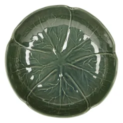 Assiette creuse chou en grès vert d20cm