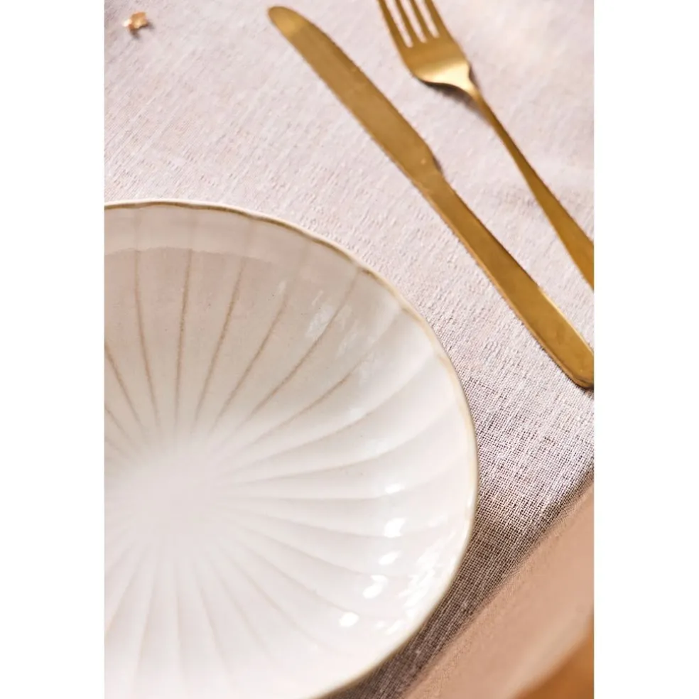 Assiette creuse en céramique beige d20cm - Vlora