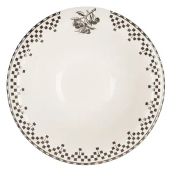 Assiette creuse en faïence anthracite d20cm - Damier