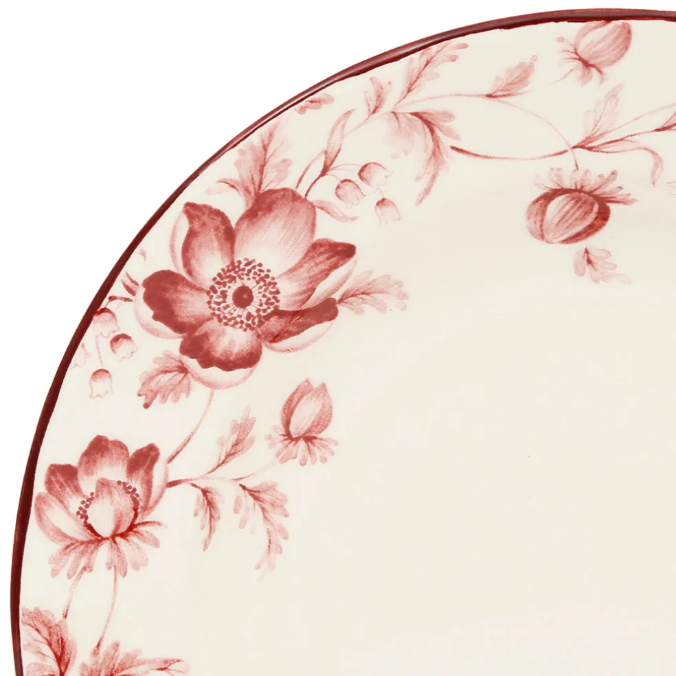 Assiette creuse en faïence rouge d23cm - Margaux