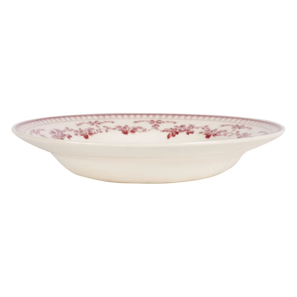 Assiette creuse en faïence bordeaux d23cm - faustine