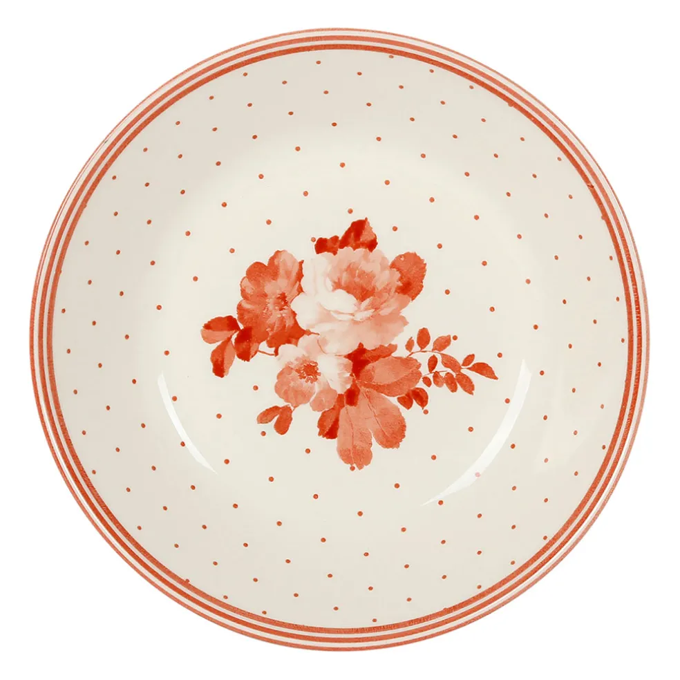 Assiette creuse en faIence rouge antique d20cm- josephine