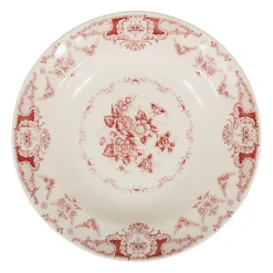 Assiette creuse en faience bordeaux d22cm - clothilde