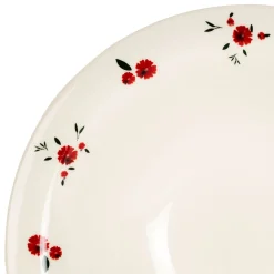 Assiette creuse en faience rouge d20cm - Paquerette