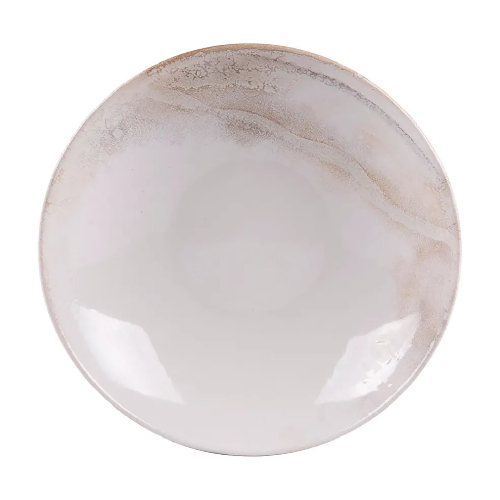 Assiette creuse en grès blanc d22cm - mojave
