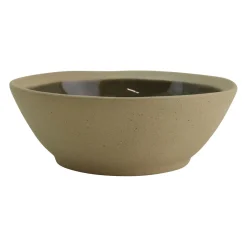 Assiette creuse en grès kaki d18cm - Jade