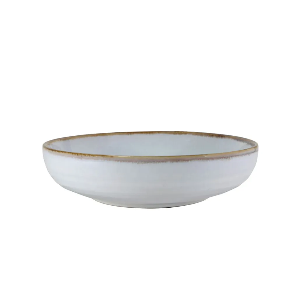 Assiette creuse en grès nacré d19cm - Nori