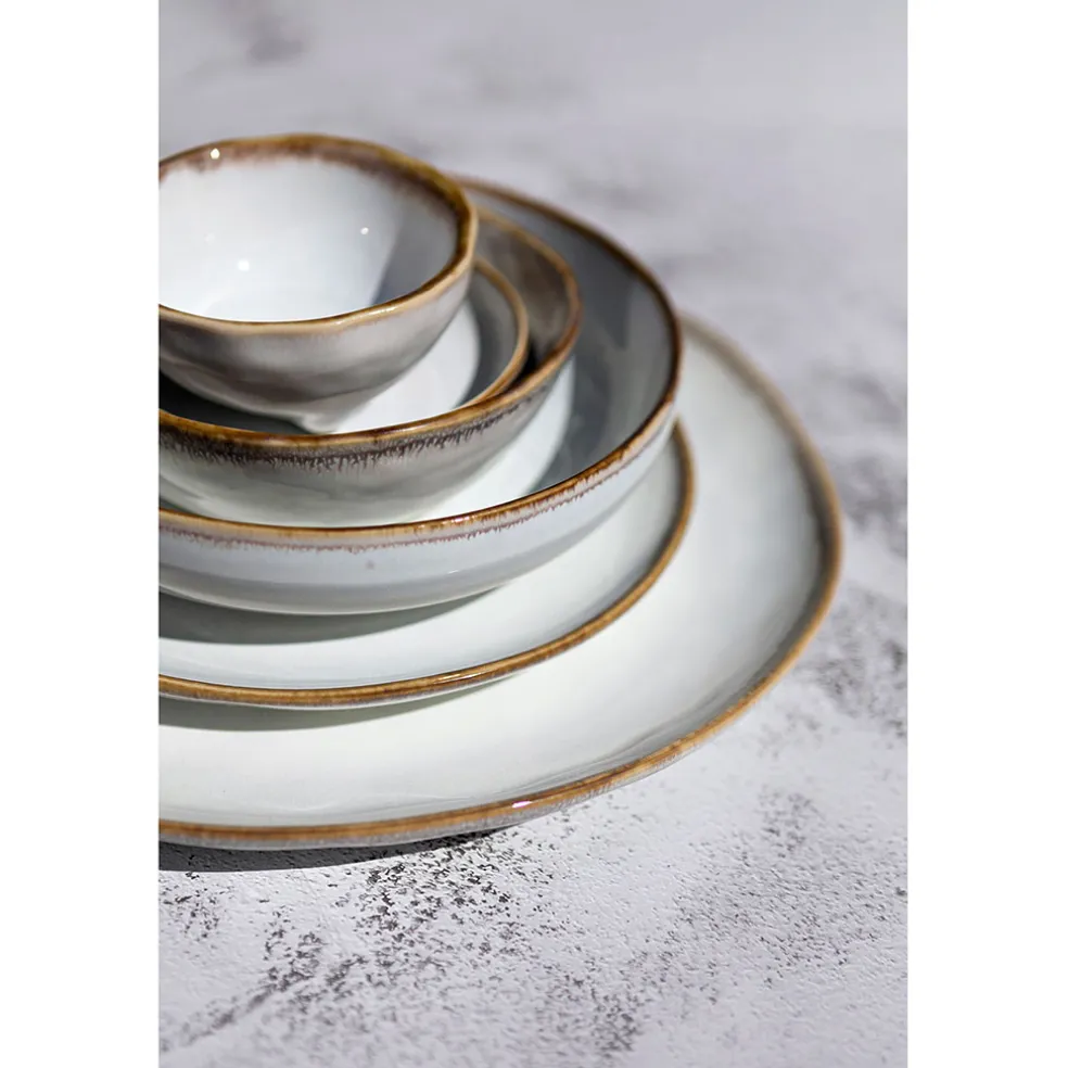 Assiette creuse en grès nacré d19cm - Nori